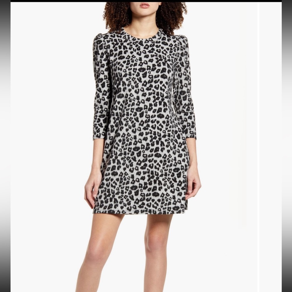 Socialite Black and Gray Leopard Print  Dress